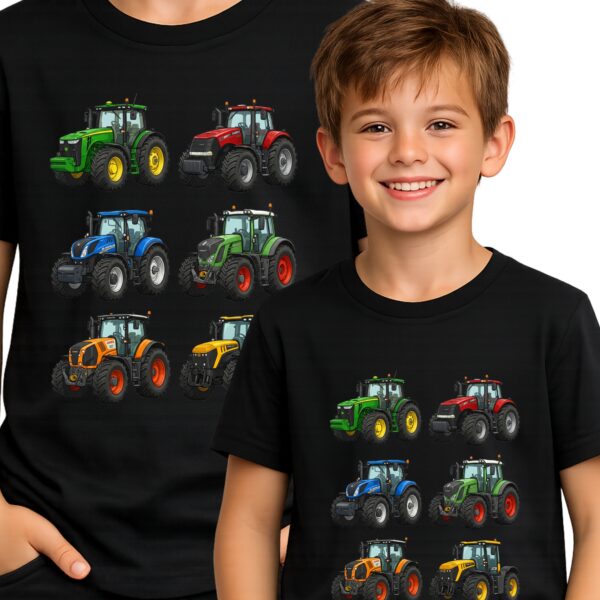 KOSZULKA DZIECIĘCA KOLOROWE TRAKTORY T-SHIRT