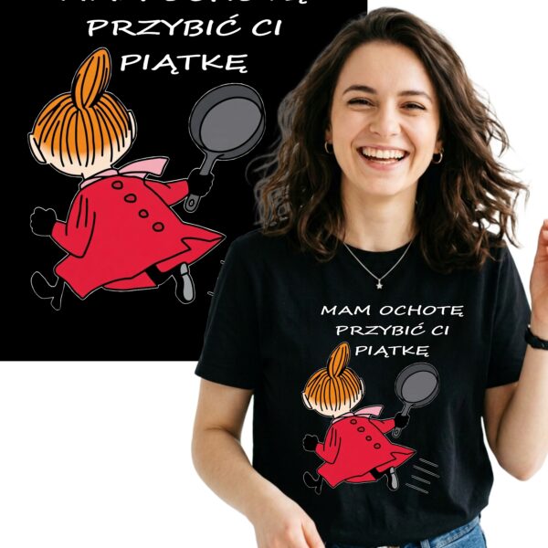 ŚMIESZNA KOSZULKA MAŁA MI PRZYBIĆ PIĄTKĘ T-SHIRT NADRUK