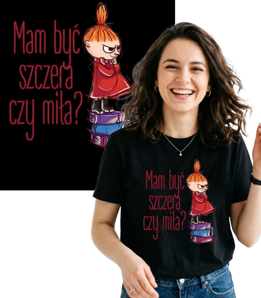 ŚMIESZNA KOSZULKA MAŁA MI SZCZERA CZY MIŁA T-SHIRT NADRUK