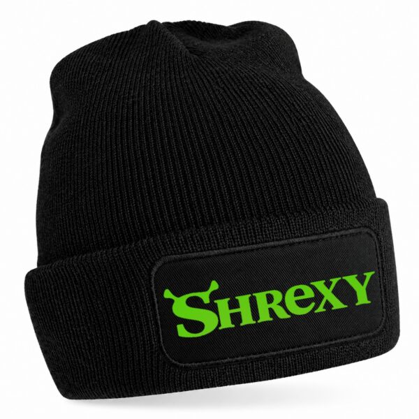 SHREXY SEXY SHREK SZREK ŚMIESZNA CZAPKA ZIMOWA BEANIE ONESIZE CZARNA s1
