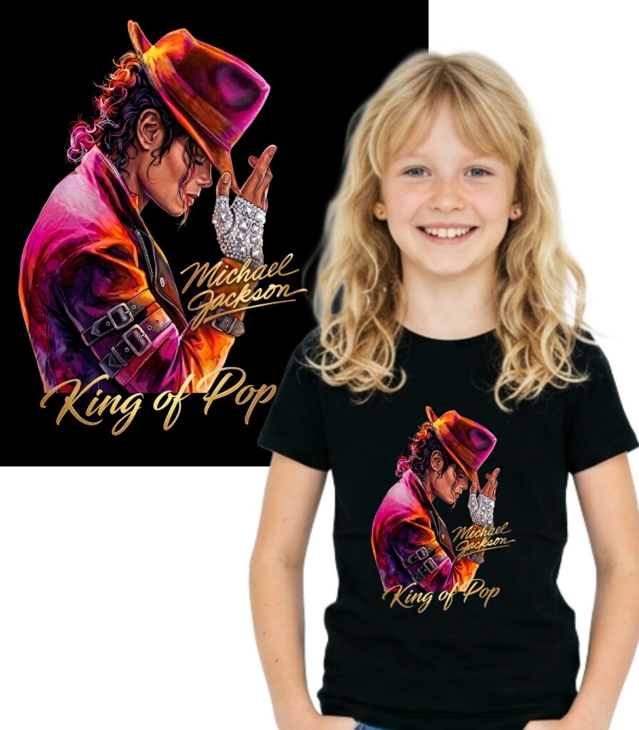 MICHAEL JACKSON KRÓL POP LEGENDA "Dangerous" KOLOR T-SHIRT czarny